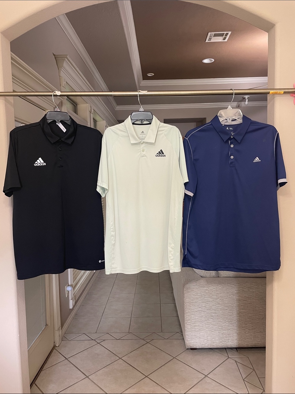 Adidas Mens Performance Polo Shirts Lot of 3 Black , Navy & Mint Green
Size L - Picture 13 of 14